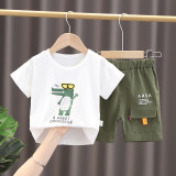 Costum cu tricou alb - Croco (Marime Disponibila: 9-12 luni (Marimea 20, Superbaby