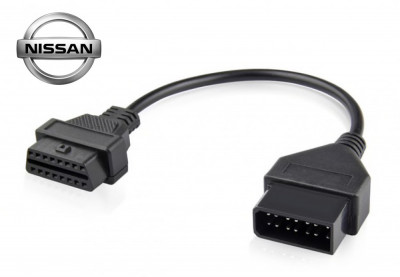 Cablu adaptor pentru Nissan de la 14 pini la OBD2 16 pini diagnoza foto
