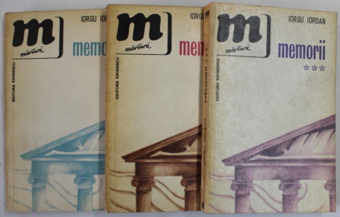 MEMORII de IORGU IORDAN , VOLUMELE. I-III , 1977