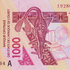 Bancnota Statele Africii de Vest 1.000 Franci 2019 - P115A UNC Coasta de Fildes