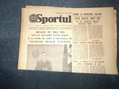 ZIARUL SPORTUL 3 IANUARIE 1983 foto