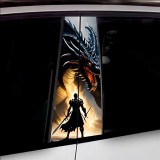 Set 2 stickere decorative pentru stalpii usilor, print autoadeziv de inalta