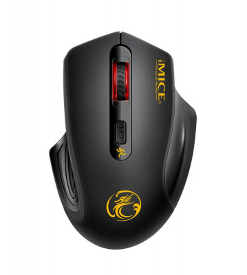 Mouse wireless 2,4 Ghz cu 4 butoane, DPI reglabil, design ergonomic, negru foto