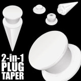 Taper şi plug 2 &icirc;n 1, alb - Lățime: 5 mm