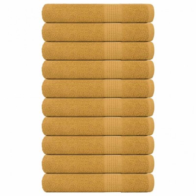 vidaXL Prosoape saună 10 buc Aur 80x200 cm 360 g/m&amp;sup2; 100% bumbac 136817 foto