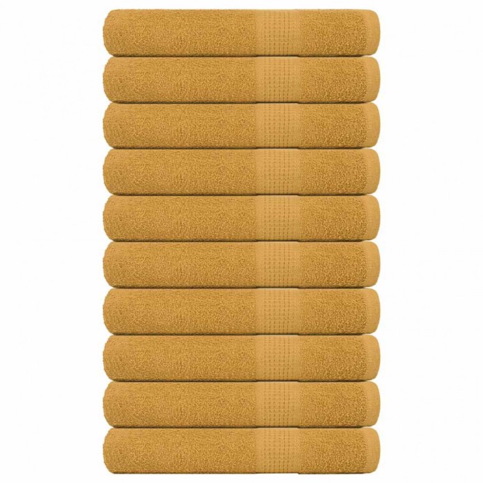 vidaXL Prosoape saună 10 buc Aur 80x200 cm 360 g/m&sup2; 100% bumbac 136817