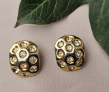 CERCEI CLIPS VINTAGE DIN METAL AURIU CU DECOR CRISTALE