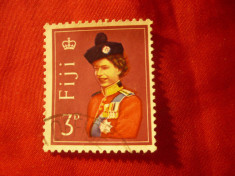 Timbru FIJI 1962 Regina Elisabeta II , val. 3p stampilat foto