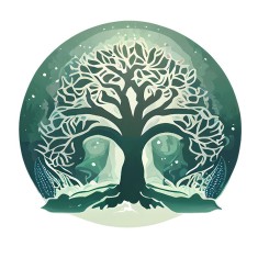 Sticker decorativ, Copac, Verde, 64 cm, 8683ST