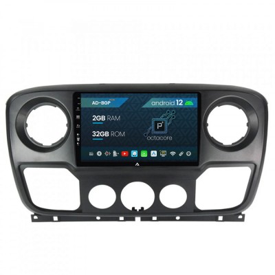 Navigatie Opel Movano Renault Master (2011-2021), Android 12, P-Octacore 2GB RAM + 32GB ROM, 9 Inch - AD-BGP10002+AD-BGRKIT388V2 foto