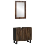 vidaXL Set de mobilier pentru baie cu raft 2 pcs Culoare Nuc Standard