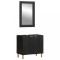 vidaXL Set mobilier de baie, 2 piese, negru, lemn compozit