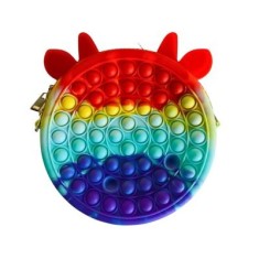 Jucarie antistres din silicon, Geanta Pop It, 16 cm, Flippy