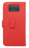 Husa tip carte cu stand universala reglabila rosie pentru telefoane cu diagonala de 4inch, Cu clapeta, Piele Ecologica