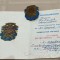 Brevet si medalie 1 / insigna / 50 de ani de la Eliberarea Ucrainei / Ukraina / al doilea razboi mondial / IIWW