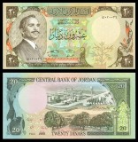IORDANIA █ bancnota █ 20 Dinars █ 1988 █ P-21c █ UNC █ necirculata