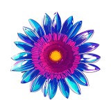 Cumpara ieftin Sticker decorativ, Floare, Albastru, 61 cm, 8980ST, Oem