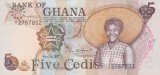 Bancnota Ghana 5 Cedis 1977 - P14b UNC ( vezi descriere )