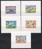Liberia 1978 - Istoria aviației, 5 Colite DE LUX NDT, MNH