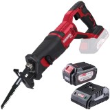 Raider RDP-SRS20 + RDP-R20 - Fierastrau sabie + Set 1 acumulator si incarcator Li-Ion 20 V 4 Ah