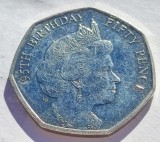 332. Moneda Insula Man 50 New Pence 2021 (95. Birthday of Queen Elisabeth II - 1980)(Tiraj 10.000 buc), Europa