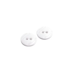 Set 25 nasturi plastic cu 2 gauri, Crisalida, diametru 15.2 mm, marimea 24&quot;, Albi