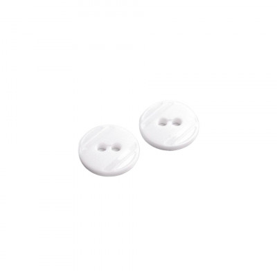 Set 25 nasturi plastic cu 2 gauri, Crisalida, diametru 15.2 mm, marimea 24&amp;quot;, Albi foto