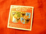 Serie 1 valoare Liechtenstein 1967 Stema Casei Regale Franz Josef II, Nestampilat