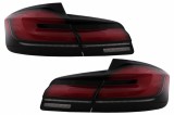 Stopuri LED BMW Seria 5 F10 (2011-2017) Rosu Negru cu Semnal Dinamic G30 Design Performance AutoTuning