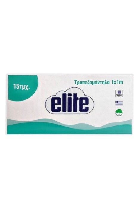 Față de masă de unică folosință, Elite, 1x1m, set de 15, albă