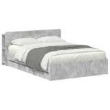 vidaXL Cadru de pat cu depozitare cu headboard Gri Beton 150 x 200 cm 3433968