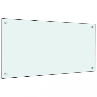vidaXL Panou antistropi de bucătărie, alb, 80x40 cm, sticlă securizată 249454 foto