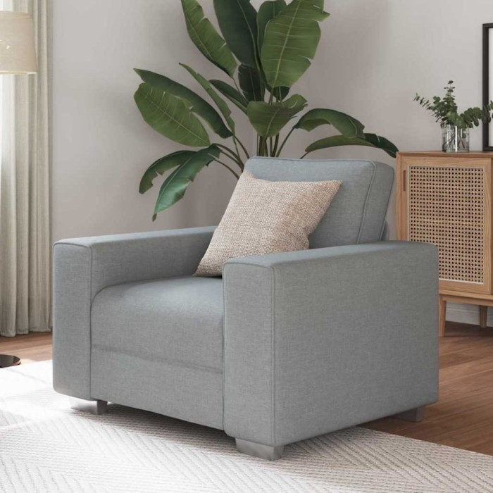 vidaXL Canapea cu pernă Gri deschis 100 x 77 x 82 cm țesătură 4105207