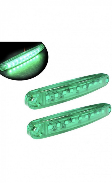 Lampa de gabarit 12v-24v, verde 9 smd slim