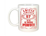 Cana alba personalizata, Editie Limitata 57 ani, INOVATIX&reg;. 330ml, Oem