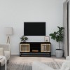 VidaXL Comodă TV, negru, 105x30x45 cm, lemn prelucrat &amp; fier