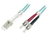 Patch cord fibră OM3 LC/UPC-ST/UPC 1m LSZH turcoaz, Digitus