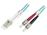 Patch cord fibră OM3 LC/UPC-ST/UPC 1m LSZH turcoaz, Digitus