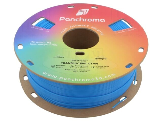 Filament PLA 1,75mm Translucent Cyan POLYMAKER 1kg CA02001 - Calitate Premium