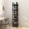 Gossi biblioteca cu 5 rafturi, negru, 40x30x175 cm, lemn de pin