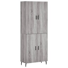 Dulap inalt, gri sonoma, 69,5x34x180 cm, lemn compozit