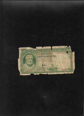 Grecia 50 drahme drachmai 1939 seria595155 uzata foto