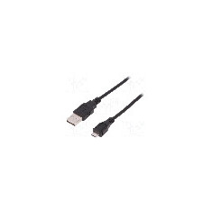 Cablu USB A mufa, USB B micro mufa, USB 2.0, lungime 1.8m, negru, ASSMANN - AK-300127-018-S