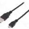 Cablu USB A mufa, USB B micro mufa, USB 2.0, lungime 1m, negru, ASSMANN - AK-300127-010-S