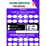 Eticheta Revizie Cutie Automata, Curea si Lant Personalizata , Service Auto