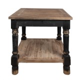 Cumpara ieftin Masuta lemn masiv negru maro 80x80x85 cm