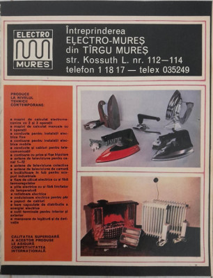 1973 Reclama Intreprindere Electro Mures, comunism, fiare calcat, plite 26x20 cm foto