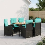 Cumpara ieftin Set dining pentru exterior 7 buc. Black and Turquoise
