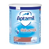 Lapte praf Aptamil Fara Lactoza, 400 g, de la nastere, Nutricia