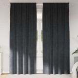 Perdele Catifea Gri Deschis 140x245 cm vidaXL, Set 2 Bucati, Draperii Opace Dormitor, Design Modern